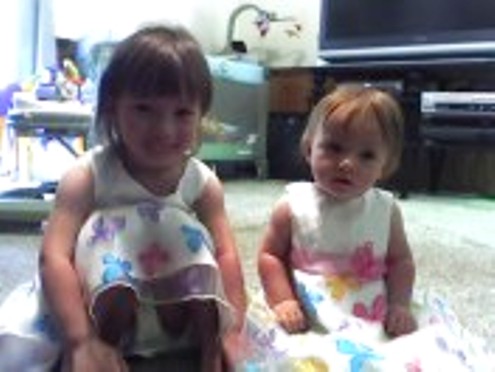 Sam and her baby sister Julia